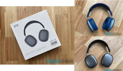 P9 Plus Compatible Air-pods On-Ear Headphone Max Bluetooth Headset with Mic (Silver, On The Ear) - Smart Tech Shopping