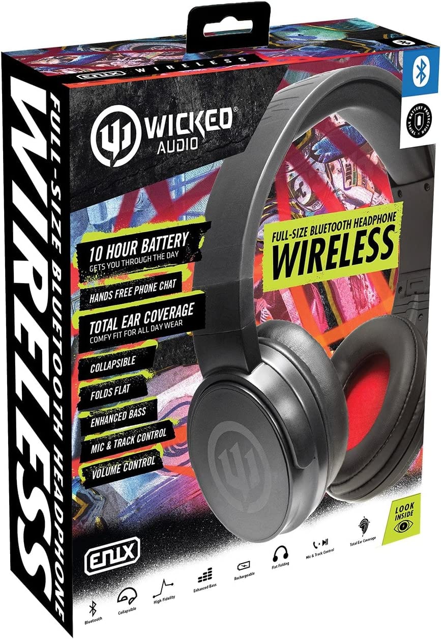 Wicked Audio Enix Wireless Bluetooth Over Ear Headphone Ideal for Travel - Smart Tech Shopping