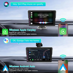 7" HD Double Din Car Stereo,Portable Wireless Dash Mount Apple CarPlay&Android Auto,Touchscreen Display