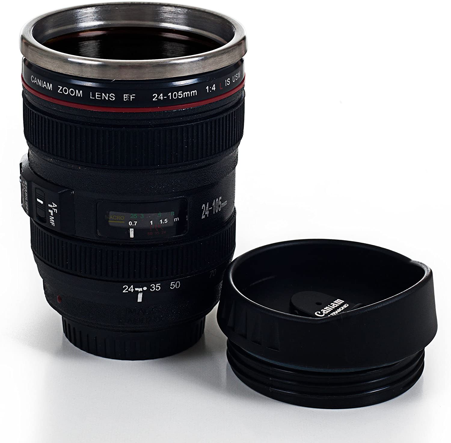 Home 82-260FQ Camera Lens Coffee Mug with Lid - 2 Piece Set, Black by Whetstone - Smart Tech Shopping