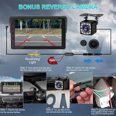 7" HD Double Din Car Stereo,Portable Wireless Dash Mount Apple CarPlay&Android Auto,Touchscreen Display