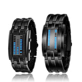 Double Row Light Waterproof LED Watch Men's Trend Steel Strap - Smart Tech Shopping