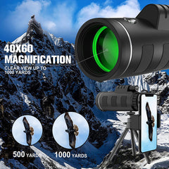 40x60 High Definition Monocular Telescope With Smartphone Adapter for low light vision - Smart Tech Shopping
