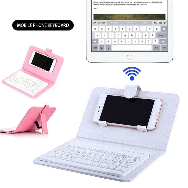 RD Portable PU Leather Wireless Keyboard Case for iPhone - Smart Tech Shopping