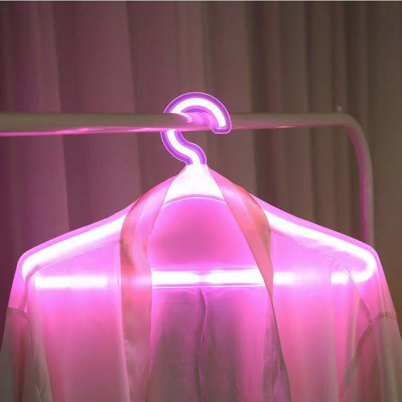Neon Lights USB LED Clothes Hanger, LED Neon Night Light DC 5V USB with Switch Shape Hanger Lamp Window Display - Smart Tech Shopping
