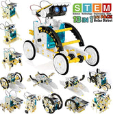 STEM 13-in-1 Solar Robot Toy Kit for Kids Age 8-12, Solar-Powered DIY Building Science Experiment Set