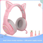 Onikuma Pink Cute Cat Ear Gaming Headphone with Mic - Smart Tech Shopping