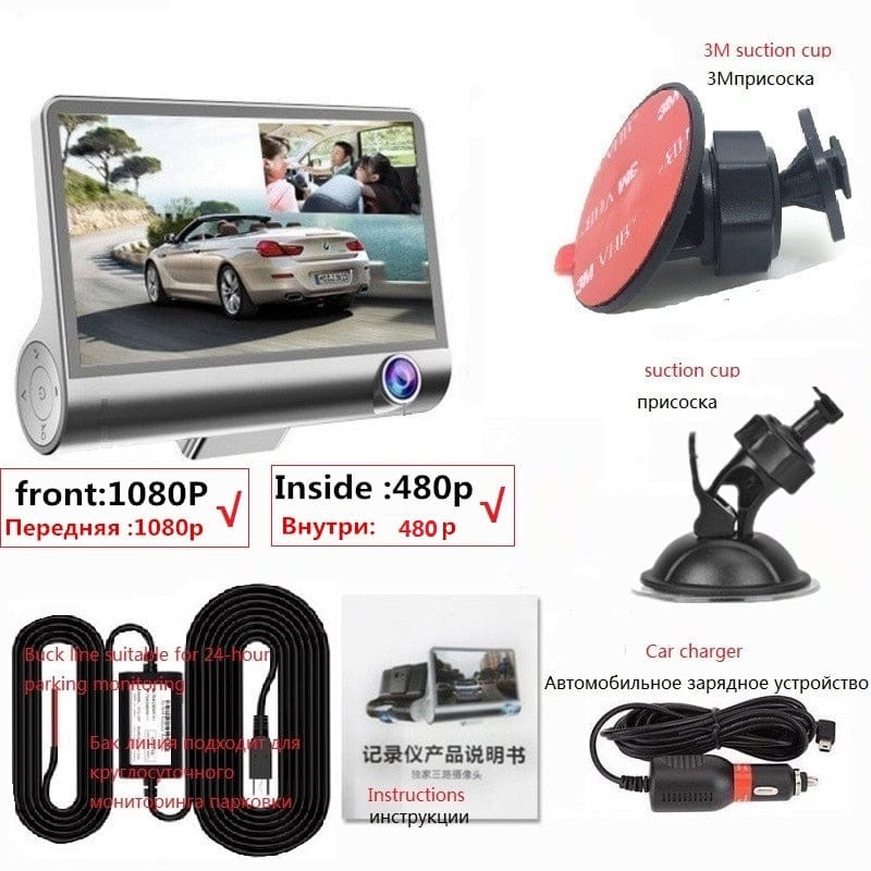 HD Night Car Dvr Dash Cam 4.0 Inch Video Recorder Auto Camera With Rear View Camera Dashcam - Smart Tech Shopping