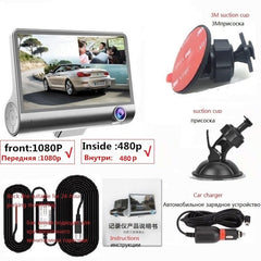HD Night Car Dvr Dash Cam 4.0 Inch Video Recorder Auto Camera With Rear View Camera Dashcam - Smart Tech Shopping