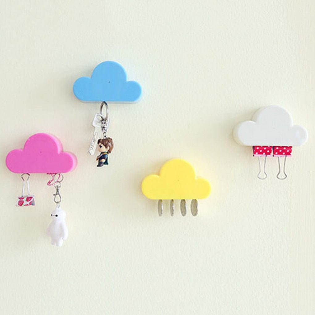 Hot Cloud Shape Magnetic Key Ring Holder Keys Securely Pink/Yellow/blue and white - Smart Tech Shopping