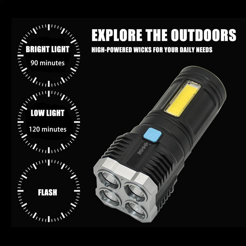 Ultra Bright LED Flashlight Torch, Outdoor Camping Light with Adjustable 4 Switch Mode - Smart Tech Shopping