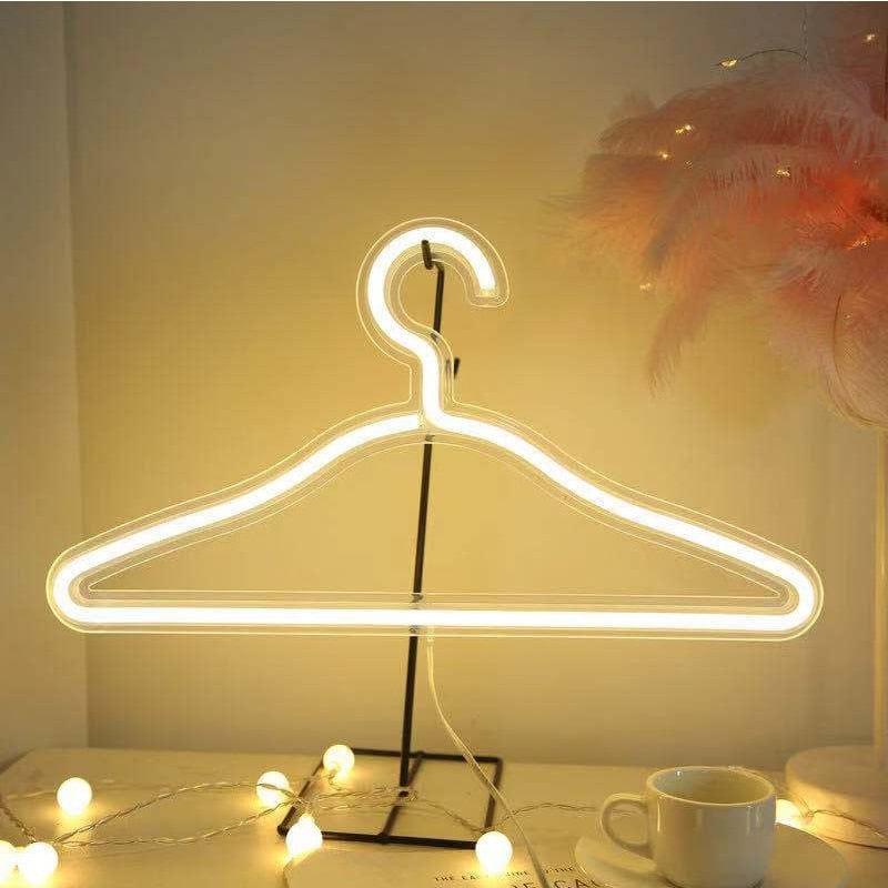 Neon Lights USB LED Clothes Hanger, LED Neon Night Light DC 5V USB with Switch Shape Hanger Lamp Window Display - Smart Tech Shopping