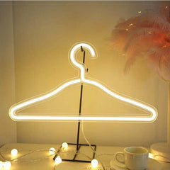 Neon Lights USB LED Clothes Hanger, LED Neon Night Light DC 5V USB with Switch Shape Hanger Lamp Window Display - Smart Tech Shopping