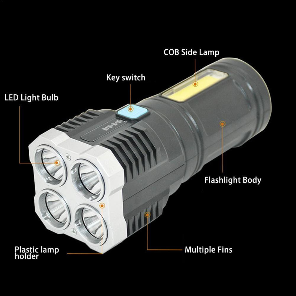 Ultra Bright LED Flashlight Torch, Outdoor Camping Light with Adjustable 4 Switch Mode - Smart Tech Shopping