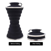 Foldable Reusable Leak Proof 500ML Silicone Water Bottle For Outdoor Travel