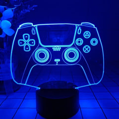 3D Night Lamp Gaming Room Desk Setup Lighting Decor Gamepad Icon