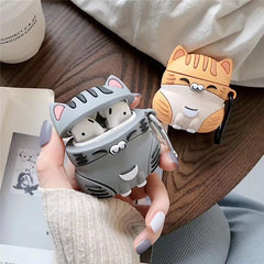 3D Silicone Cute Cat AirPod Case For Apple AirPods 1 2 Box - Smart Tech Shopping