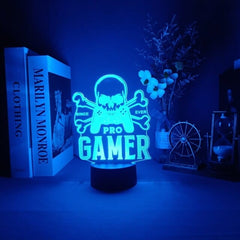 3D Night Lamp Gaming Room Desk Setup Lighting Decor Gamepad Icon