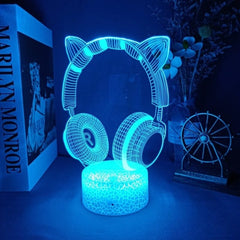 3D Night Lamp Gaming Room Desk Setup Lighting Decor Gamepad Icon