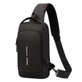 Anti-Theft Sports , Travel Waterproof USB Charging Men's Shoulder Bag