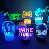 3D Night Lamp Gaming Room Desk Setup Lighting Decor Gamepad Icon