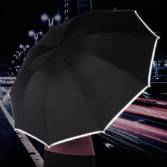 Automatic Umbrella with LED Reflective Strip , Rain Wind Resistant Trip Sun Reverse Umbrellas