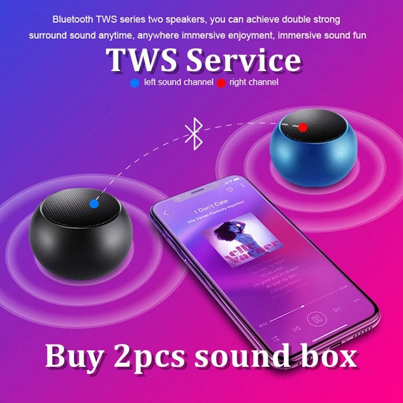 TWS Mini Bluetooth Speaker with Mic For Cell Phone and Tablet - Smart Tech Shopping