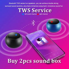 TWS Mini Bluetooth Speaker with Mic For Cell Phone and Tablet - Smart Tech Shopping