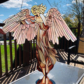 Angel Wings Stained Glass Acrylic Wind Chimes for Home and Garden Decor