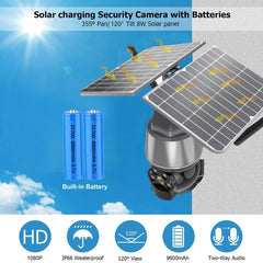 Tilt Solar PTZ 4G Network Camera Wifi Outdoor Waterproof H.265 1080P 2MP