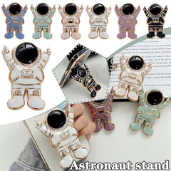 Three Dimensional Mobile Phone Holder , Astronaut Electroplated Lazy Desktop Support For Phone