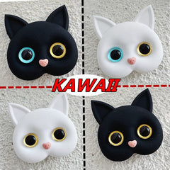 Air Sac Phone Holder, Griptok Korean INS Kawaii 3D Cat Cellphone Finger Ring Stand