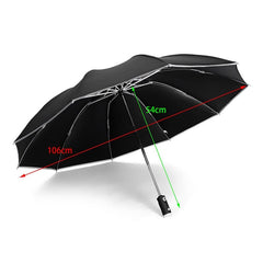 Automatic Umbrella with LED Reflective Strip , Rain Wind Resistant Trip Sun Reverse Umbrellas