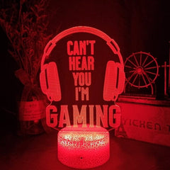 3D Night Lamp Gaming Room Desk Setup Lighting Decor Gamepad Icon