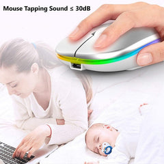 RGB Wireless Gaming Mouse, Rechargeable, Bluetooth, Ergonomic for Laptop PC - Smart Tech Shopping