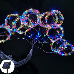LED Solar Garden Curtain Lights for Christmas and New Year Decoration (IP65 Waterproof)