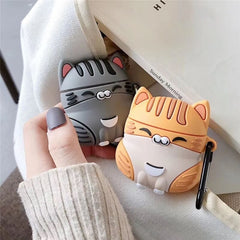 3D Silicone Cute Cat AirPod Case For Apple AirPods 1 2 Box - Smart Tech Shopping