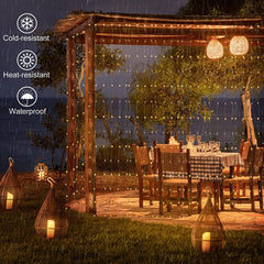LED Solar Garden Curtain Lights for Christmas and New Year Decoration (IP65 Waterproof)