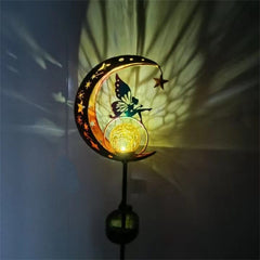Animal Fairy Moon Solar Light Lawn Outdoor Ornament