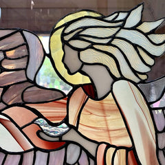 Angel Wings Stained Glass Acrylic Wind Chimes for Home and Garden Decor