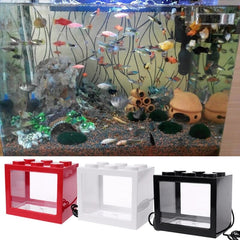 USB Mini Aquarium Fish Tank with LED Lamp Light