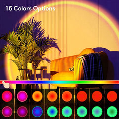 16-Color RGB Sunset Lamp: Wall Projector, Phone Selfie Light & More! (USB-Powered)