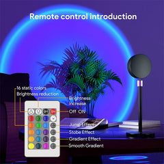 16-Color RGB Sunset Lamp: Wall Projector, Phone Selfie Light & More! (USB-Powered)