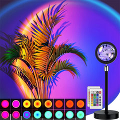 16-Color RGB Sunset Lamp: Wall Projector, Phone Selfie Light & More! (USB-Powered)