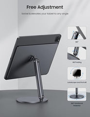 BENKS Magnetic iPad Stand - 360° Adjustable, Portable, Gray