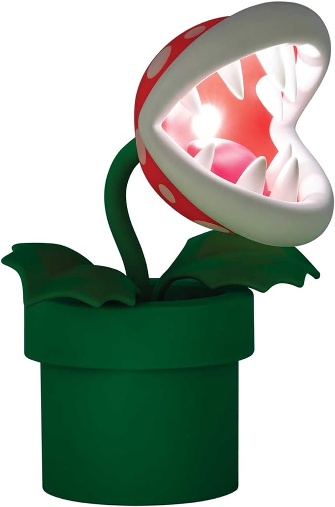 Nintendo Official Licensed Super Mario Bros Piranha Plant LED Desk Light with Adjustable Head, Collectible Gamer Night Light, USB Powered by Paladone