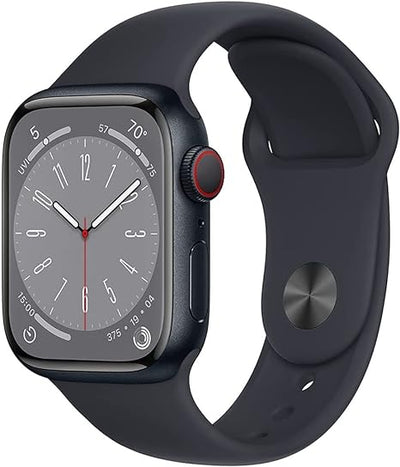 Apple Watch Series 8 (GPS, 45mm) Midnight Aluminum Case with Midnight Sport Band (Renewed Premium)