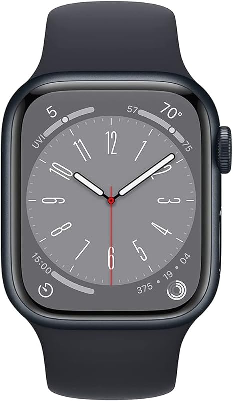 Apple Watch Series 8 (GPS, 45mm) Midnight Aluminum Case with Midnight Sport Band (Renewed Premium)