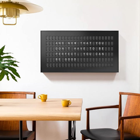 Message Board - Flagship Black - Inspire From Anywhere With The Beautiful 42” Split-Flap Display - Smart Messaging Display