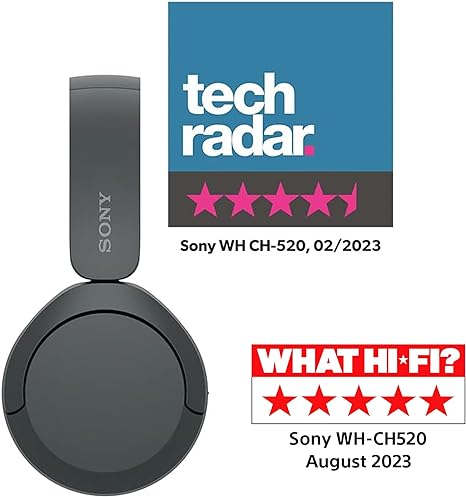 Sony Wireless Bluetooth Headphones - Up to 50 Hours Battery Life with Quick Charge Function, On-Ear Model - WH-CH520B.CE7 - Limited Edition - Matte Black